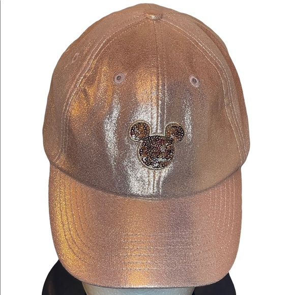Disney Accessories - Disney Parks Shimmery Pinkish Beige Mickey Mouse Ball Cap